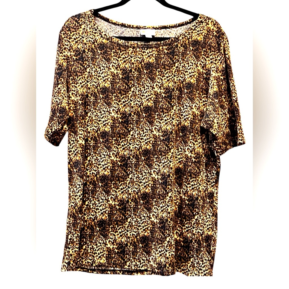 LULAROE GIGI in brown / beige / cream leopard print, size 2XL, EUC